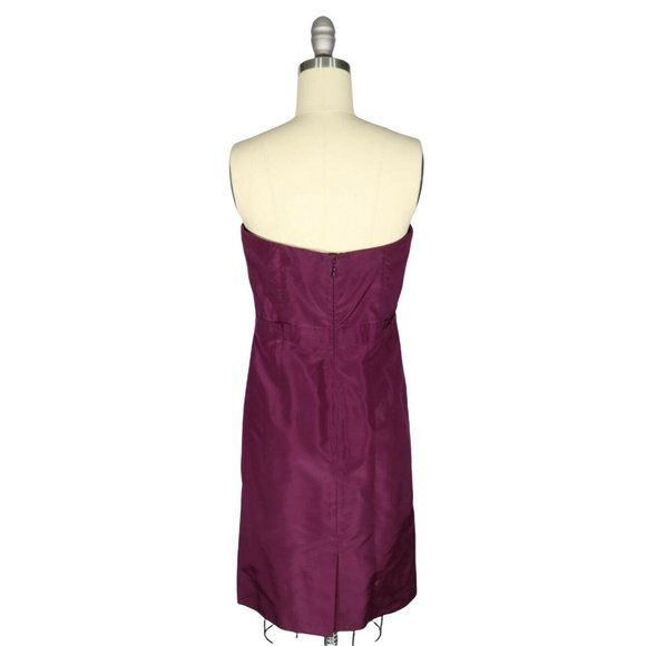J CREW Size 4 Purple Silk Taffeta Gracen Strapless Formal Bridesmaid Dress - Picture 3 of 4
